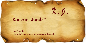 Kaczur Jenő névjegykártya