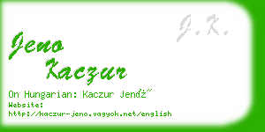 jeno kaczur business card